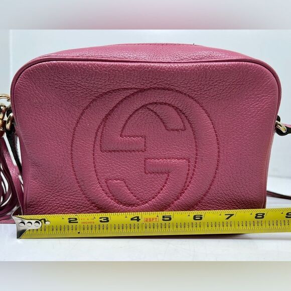 GUCCI Soho Disco Shoulder Bag Leather Pink Authentic - Picture 11 of 13